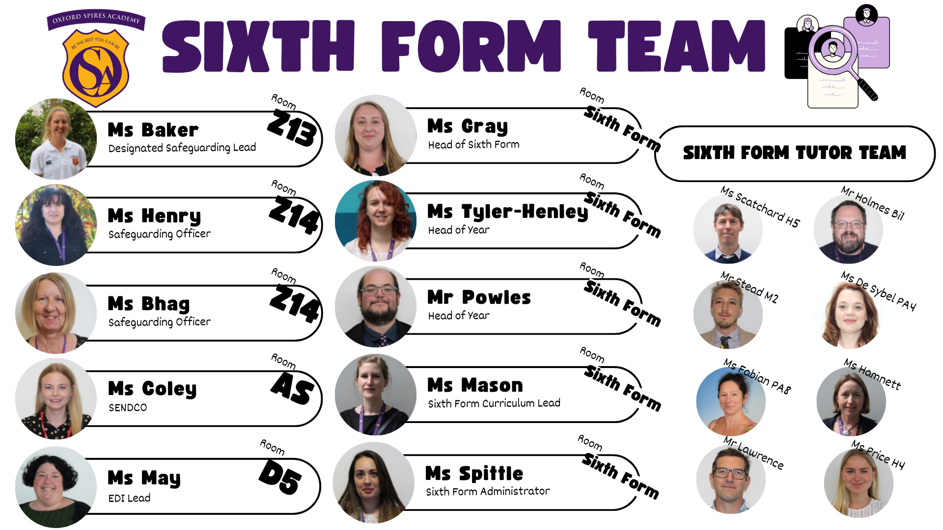 Sixth Form Key Staff